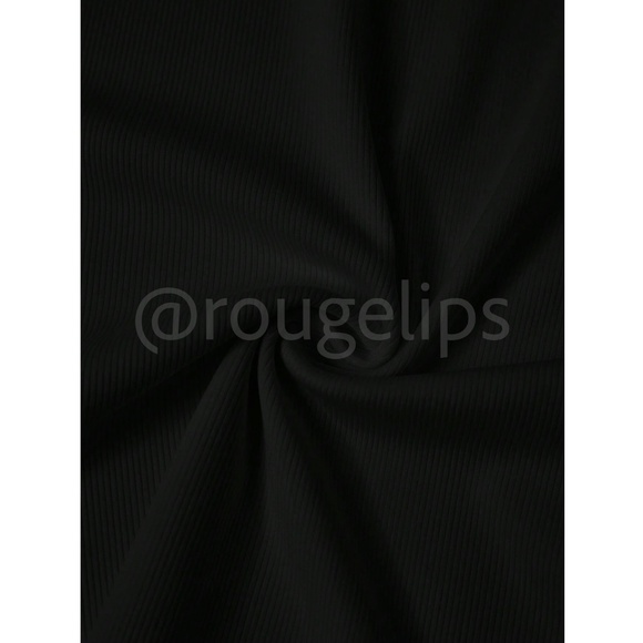 Black Rib Knit Tank Top Racerback / Front - Picture 8 of 10